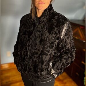 Vintage Black Faux Fur Jacket